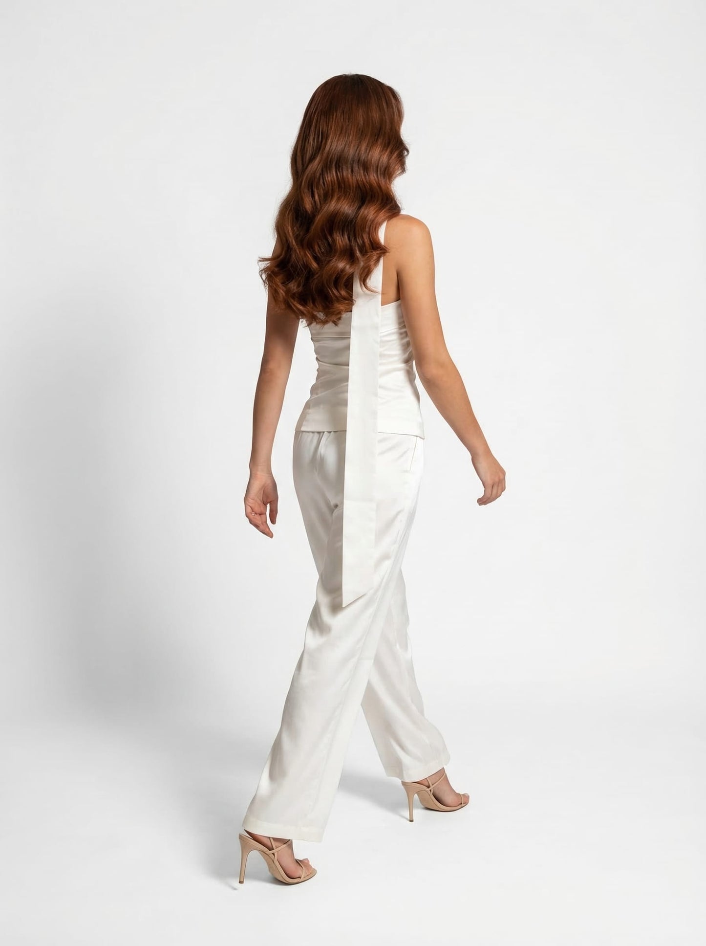 Silk Strapless Set with Neck Scarf