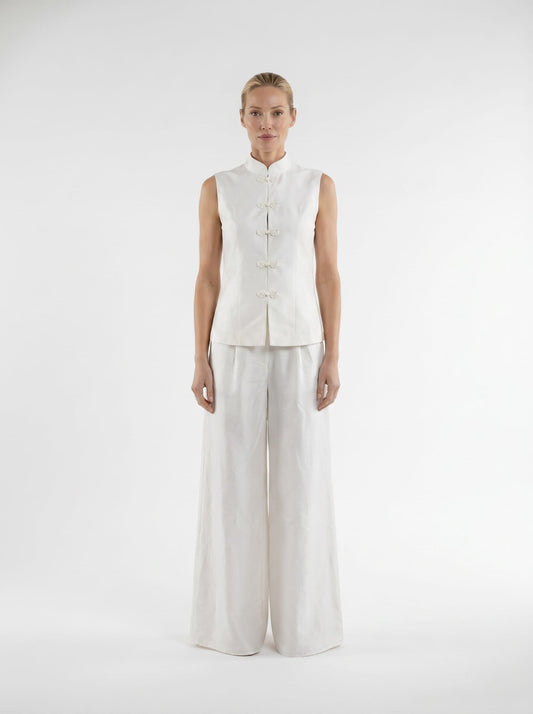 Wide Leg Silk Palazzo Trouser