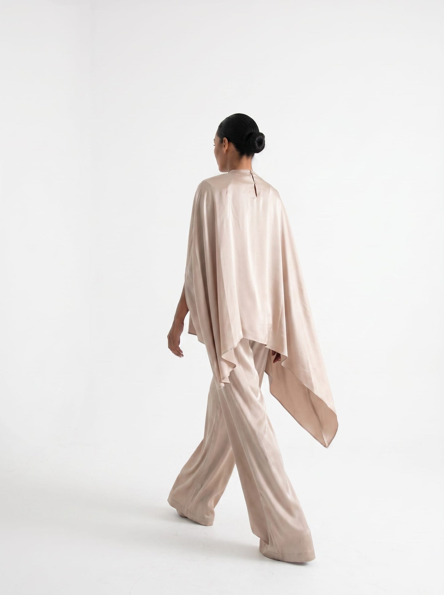 Silk Asymmetric Drape Top