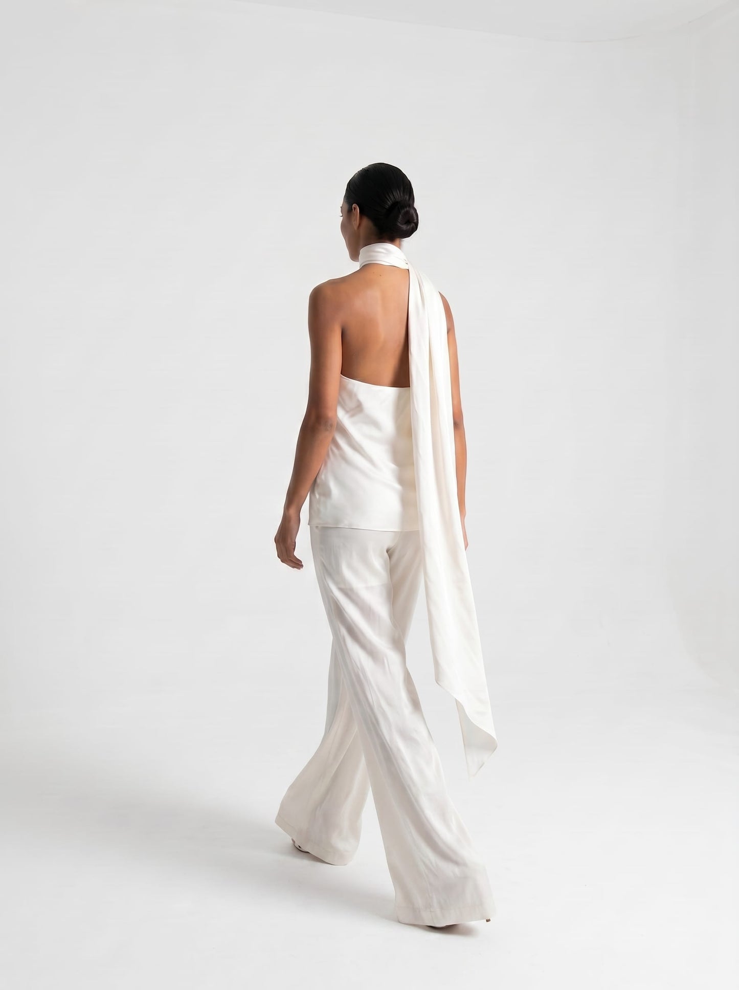One-Shoulder Silk Scarf Top